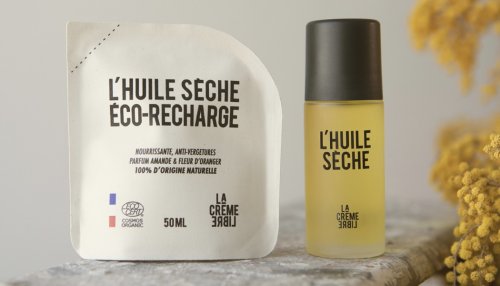 La Crème Libre dévoile une huile sèche bio en flacon roll-on rechargeable